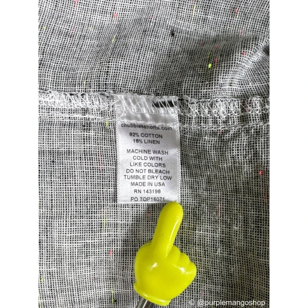 Chubbies The Nutter Mens M Gray‎ Cotton Linen Popover Shirt Speckled Made in USA